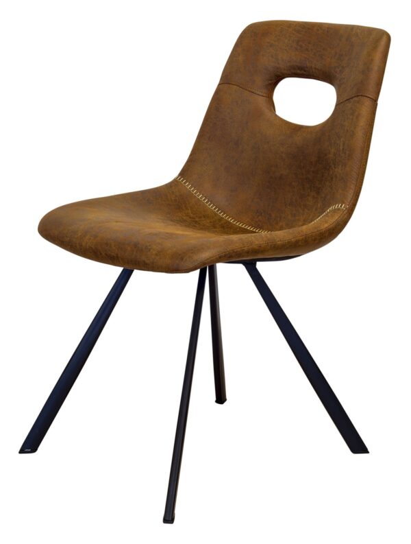 brunt læderlook stol