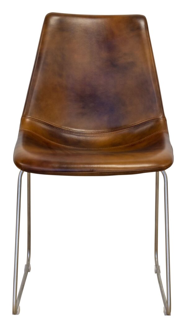 ægte læder stol i brun
